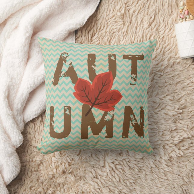 Modern Autumn Distressed Cushion (Blanket)