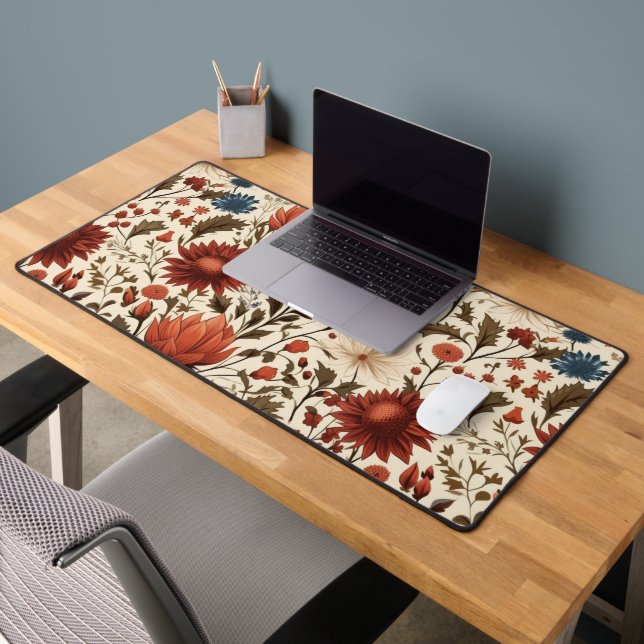 Modern Autumn Fall Botanical Floral  Desk Mat (Office 2)