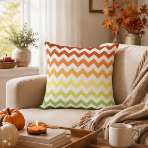 Modern Autumn Fall Chevron Cushion