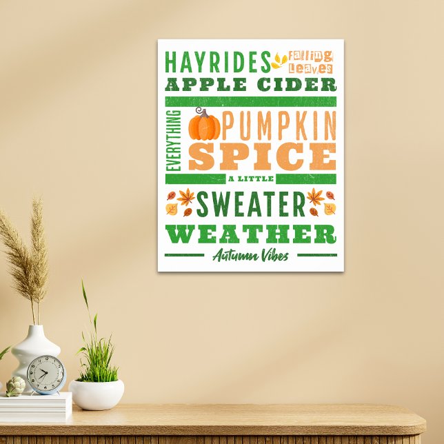 Modern Autumn Fall Word Art Poster (Creator Uploaded)