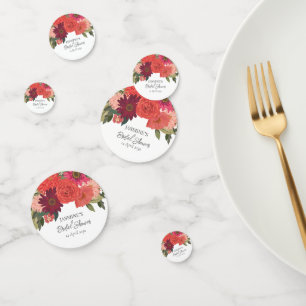Modern Autumn Floral Bridal Shower Confetti