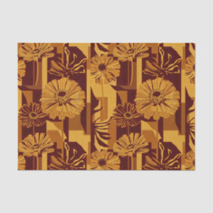 Modern Autumn Geometric Floral Pattern Tissue Paper