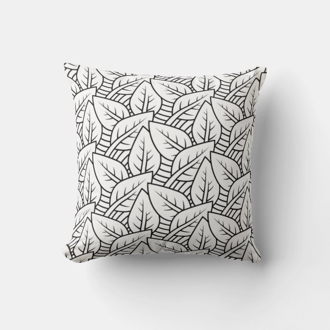 Modern Autumn Leaves Cushion (Front)