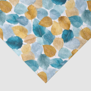 Modern Autumn Leaves Watercolor Seamless Pattern Tissue Paper