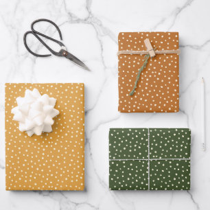Modern Autumn Polka Dot Fall colors Wrapping Paper Sheet