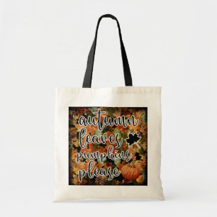 Modern Autumn Pumpkin Leaves Tote Bag