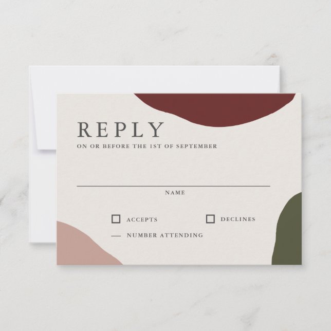Modern Autumn Simple Pleasures Wedding RSVP (Front)