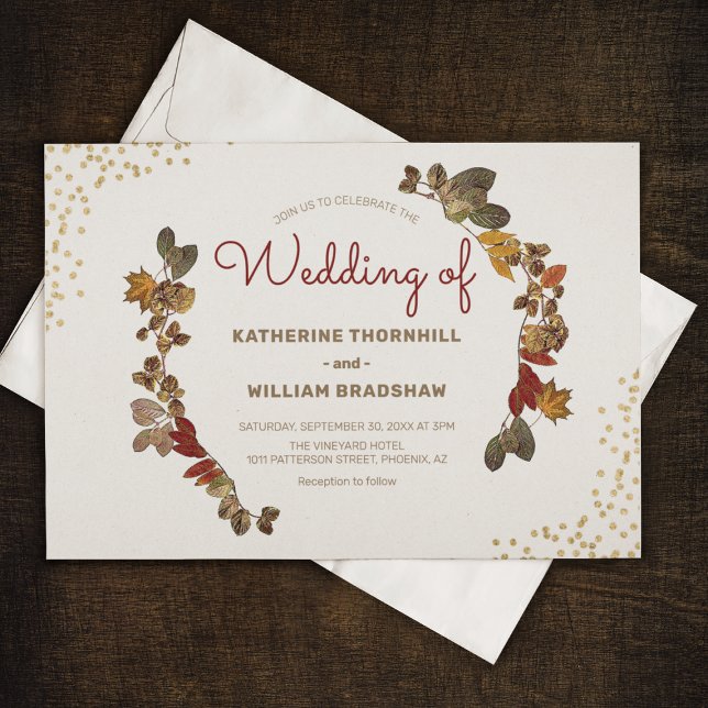 Modern Autumnal Wedding Invitations (Creator Uploaded)