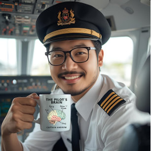 Modern Aviation Pilot Name Pilots Brain Part Coffee Mug