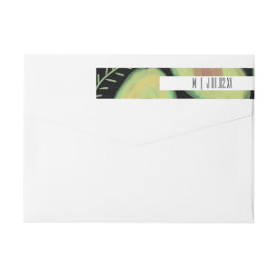 Modern Avocado Gouache Wedding Logo Wrap Around Label