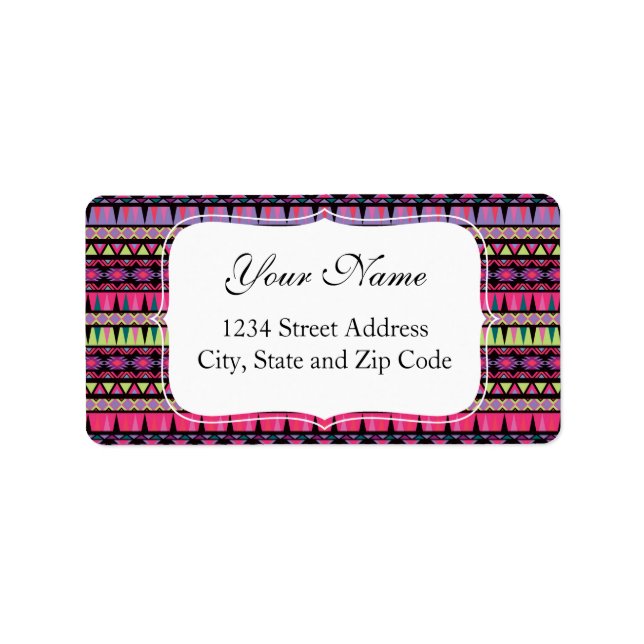 Modern Aztec Pattern Label (Front)