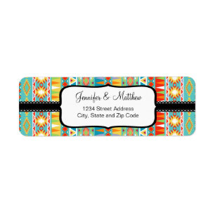 Modern Aztec Pattern Return Address Label