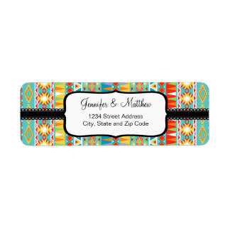Modern Aztec Pattern Return Address Label