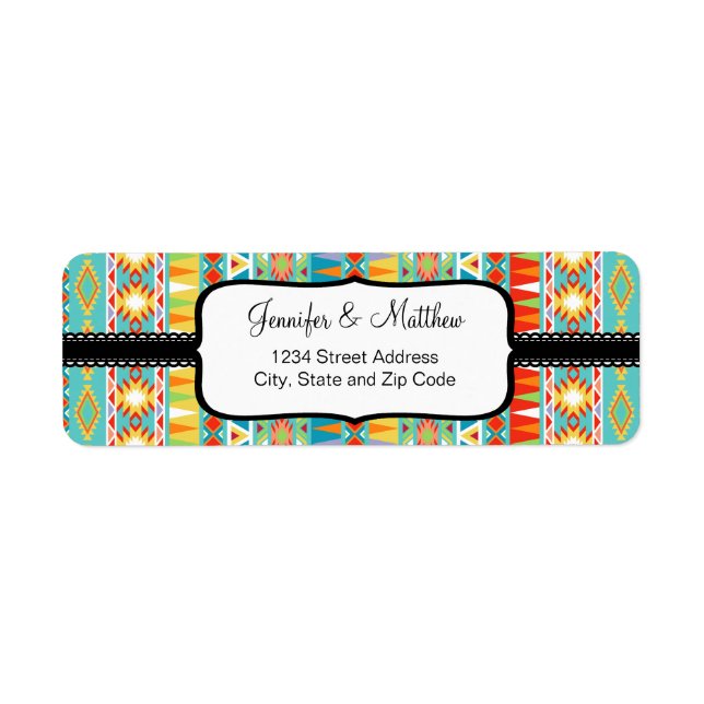 Modern Aztec Pattern Return Address Label (Front)
