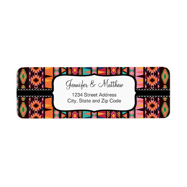Modern Aztec Pattern Return Address Label (Front)