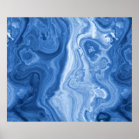 Modern Azure Blue Malachite Marble Swirls Pattern