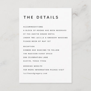Modern B&W Editorial All Caps  Enclosure Card