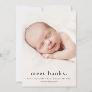 Modern Baby 3 Photo Birth Announcement