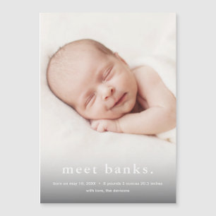 Modern Baby 3 Photo Birth Announcement