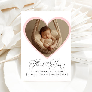 Modern Baby Birth Announcement Photo Thank Postcard