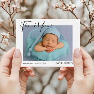 Modern Baby Birth Announcement Thank You Postcard