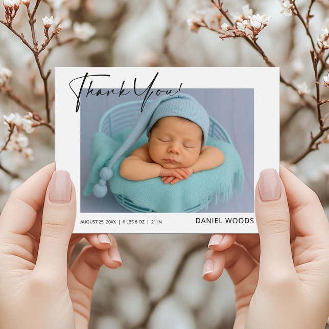 Modern Baby Birth Announcement Thank You Postcard (Creator Uploaded)