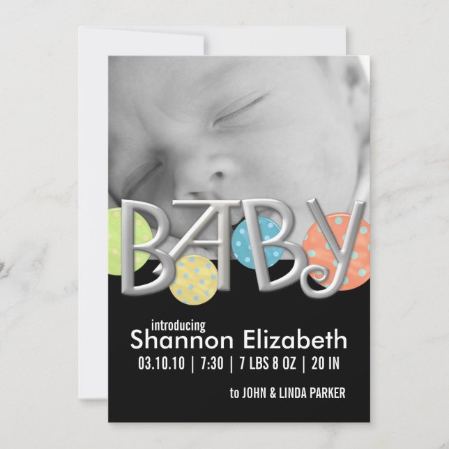 Modern Baby Birth Announcements (Front)