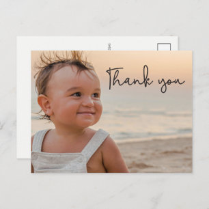 Modern Baby Boy 1st Birthday Thank you Postcard