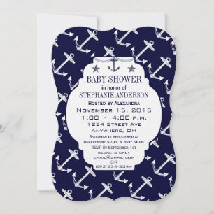 Modern Baby Boy Nautical Shower Invitation