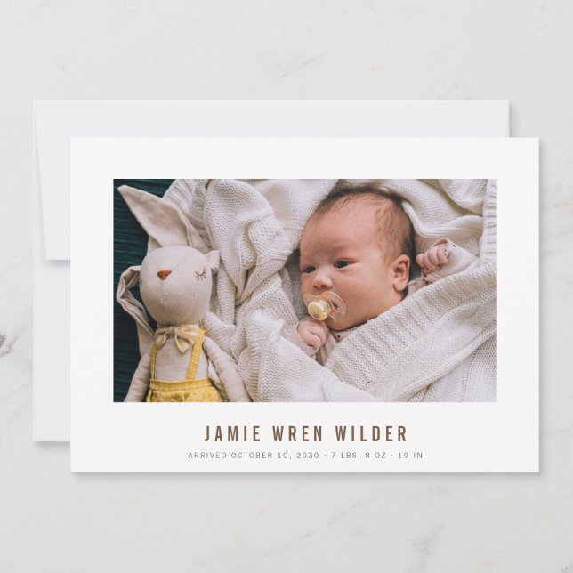 Modern Baby Boy Photo Collage Birth Announcement (Front)