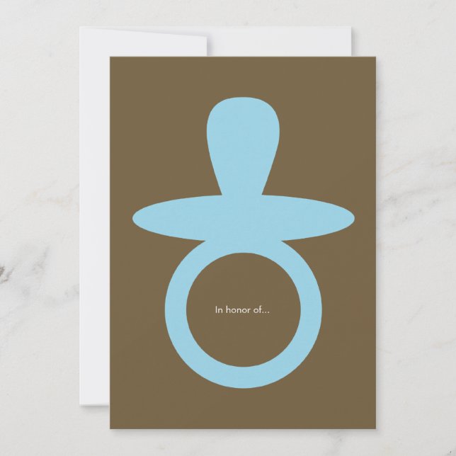 Modern Baby Boy Shower Invitation - Blue & Brown (Front)