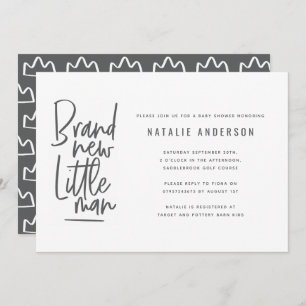 Modern baby boy shower party invitation