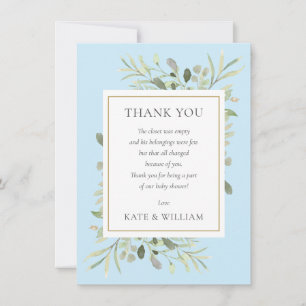 Modern Baby Boy Shower Thank You Poem Blue