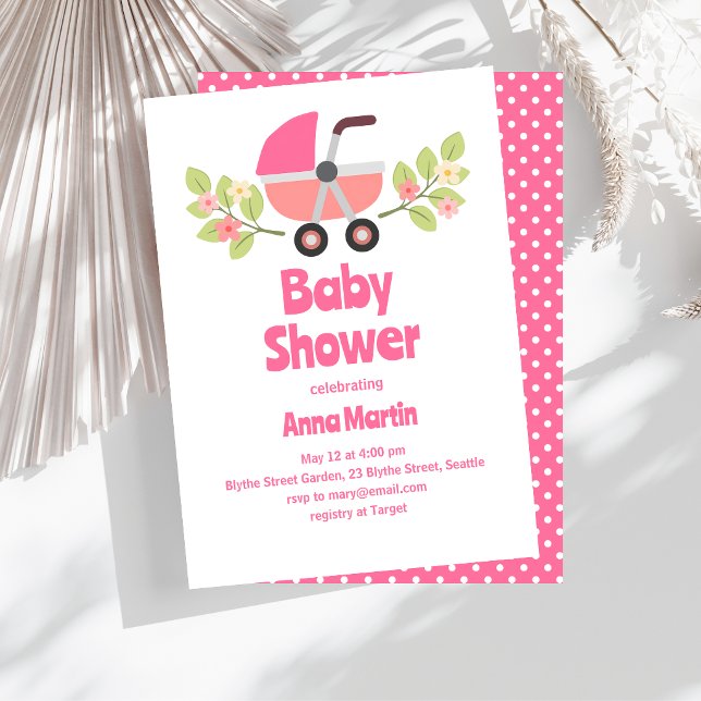 Modern Baby Buggy Shower Invitation (Creator Uploaded)