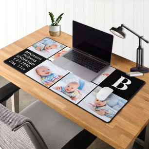 Modern Baby Custom 6 Photo Collage Personalised Desk Mat