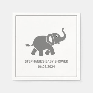 Modern Baby Elephant Grey Cute Jungle Animal Napkin