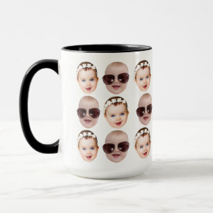Modern Baby Face Pattern Grandpa Birthday Father Mug