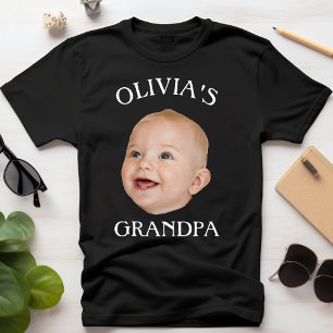 Modern Baby Face Personalised Child Photo Grandpa T-Shirt