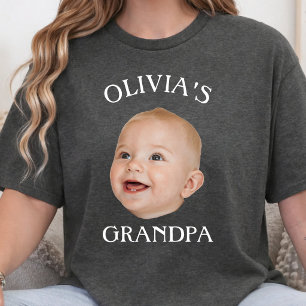 Modern Baby Face Personalised Child Photo Grandpa T-Shirt