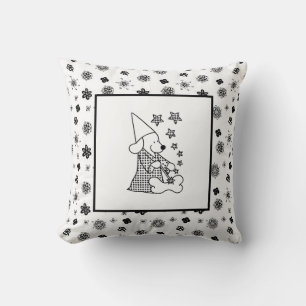 Modern Baby for Kids Black Dog Magician Cushion
