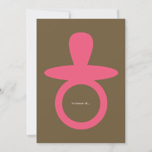 Modern Baby Girl Shower Invitation - Pink & Brown
