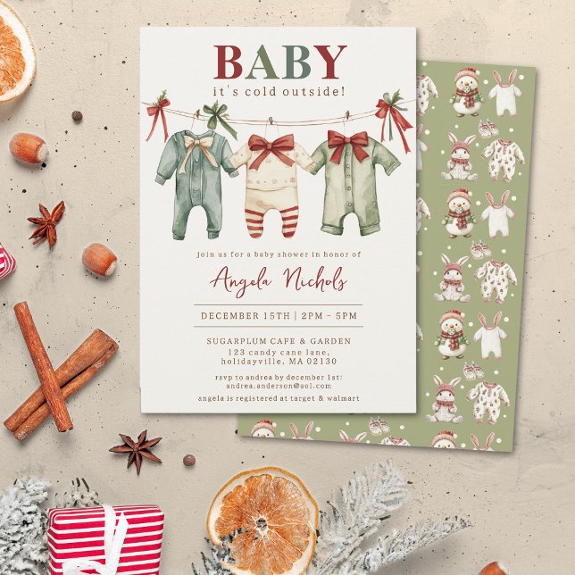 Modern Baby It's Cold Outside Winter Baby Shower  Invitation (Creator Uploaded)