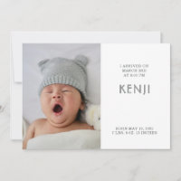 Modern Baby Photo Birth Announcement