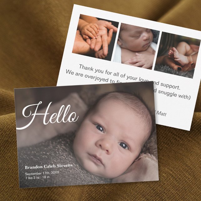 Modern Baby Photo Birth Announcement  (Creator Uploaded)