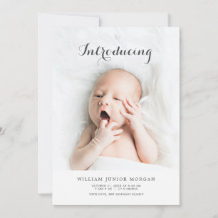 Modern Baby Photo Birth Announcement Card