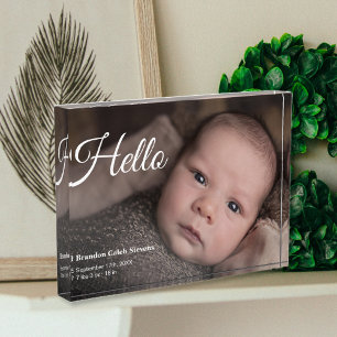 Modern Baby Photo Birth Announcement Photo Block