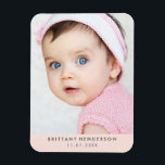 Modern Baby Photo | Blush Pink Magnet<br><div class="desc">Modern baby,  kid photo. You can also add your family photo.</div>