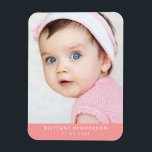 Modern Baby Photo | Coral Magnet<br><div class="desc">Modern baby,  kid photo. You can also add your family photo.</div>