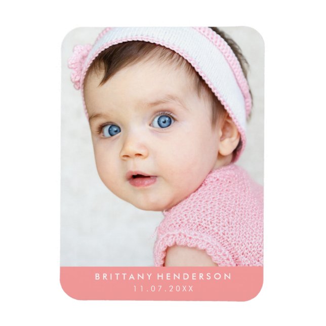 Modern Baby Photo | Coral Magnet (Vertical)