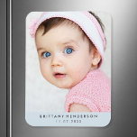 Modern Baby Photo | Pastel Blue Magnet<br><div class="desc">Modern baby,  kid photo. You can also add your family photo.</div>